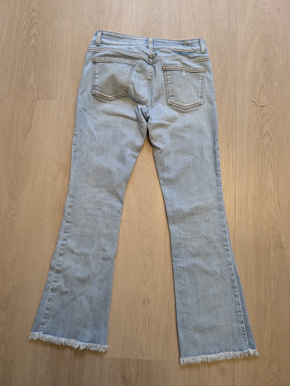 Stella McCartney Light Blue Embroidered Flare Jeans with Red & Yellow Flowers - Picture 4 of 5